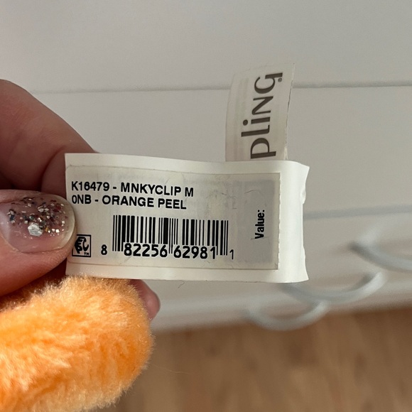 Kipling Vibrant Orange Plush Keychain - Picture 5 of 9